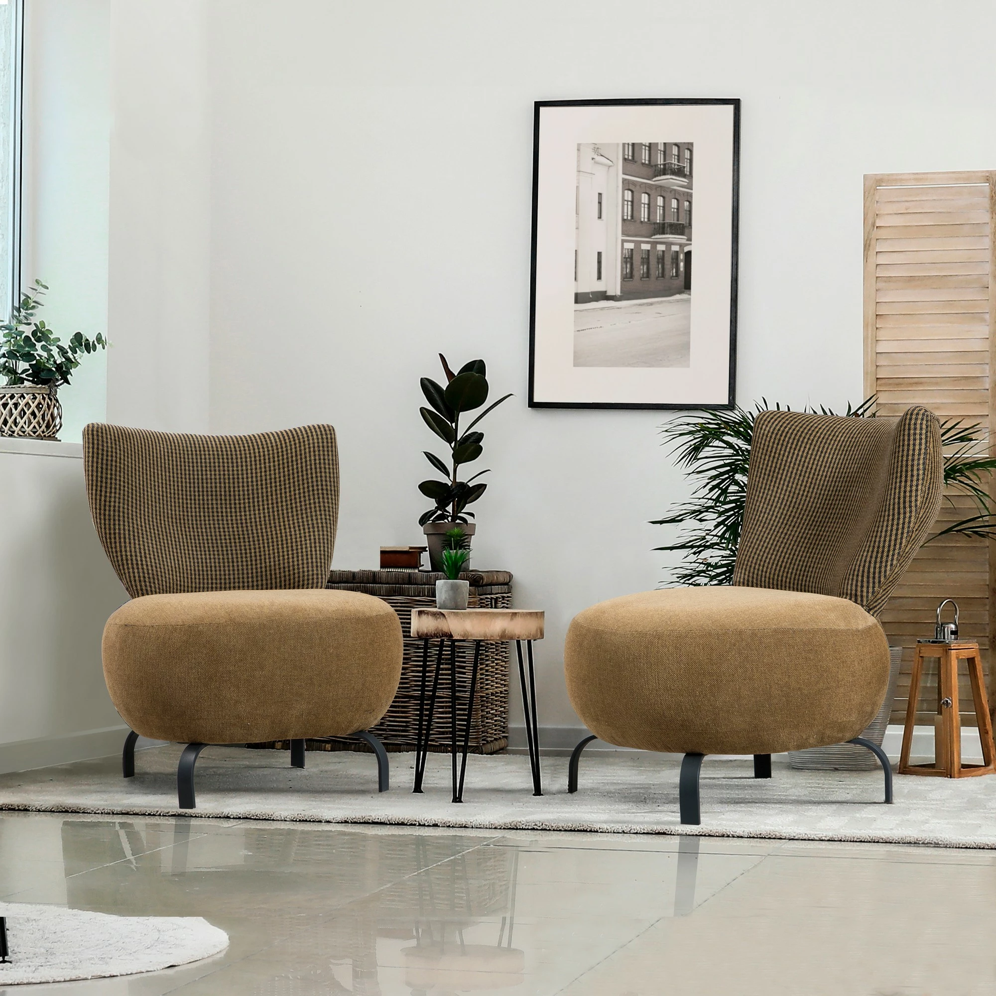 Set karrigesh Wing, Atelier del Sofa, Loly, ngjyrë mustard