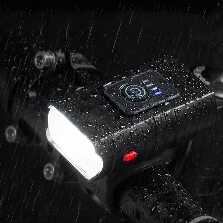 Set dritash biçiklete NoName 1600lm, microUSB, përpara/mbrapa, i zi, 2 copë