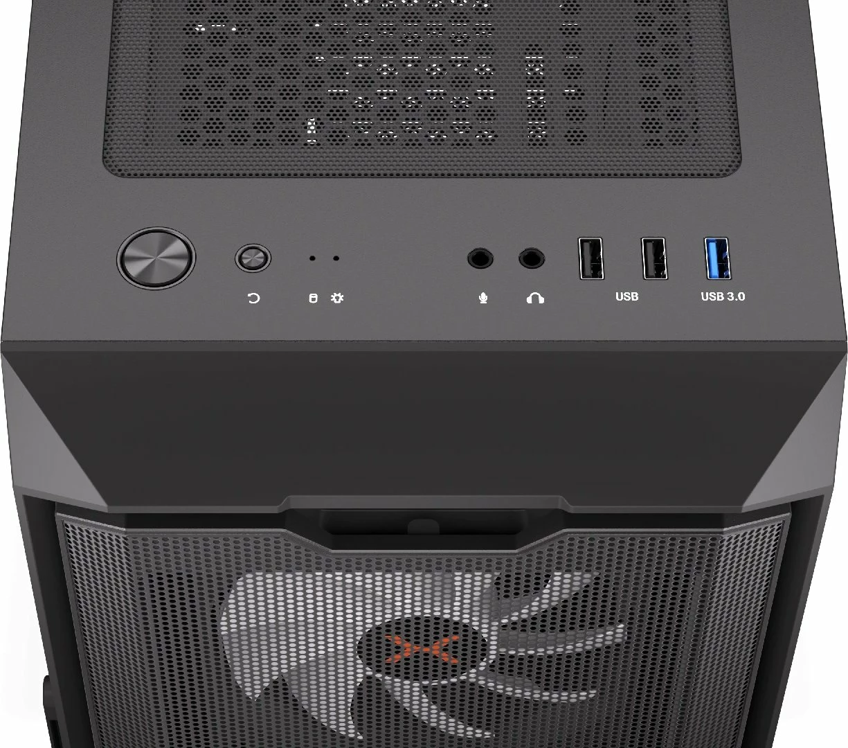 Kasë Krux Orona ARGB KRXD003, Midi Tower, ATX/Micro-ATX/Mini-ITX, 4x120mm ARGB fan, e zezë