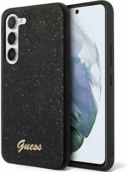 Mbështjellës Guess Glitter Script për Samsung Galaxy S24, i zi