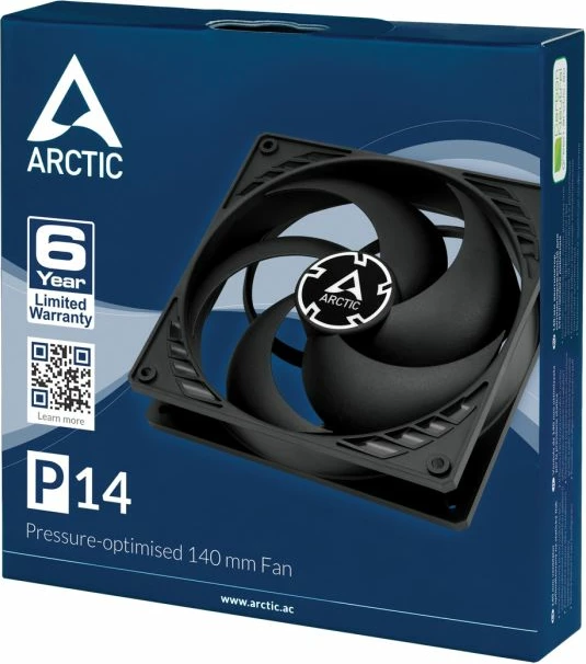 Ventilator kasë kompjuteri ARCTIC P14 140mm 3-pin 1700 RPM, zi