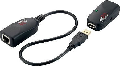 Zgjatues USB 2.0 LogiLink Cat.5, 50 m, pigtail, i zi