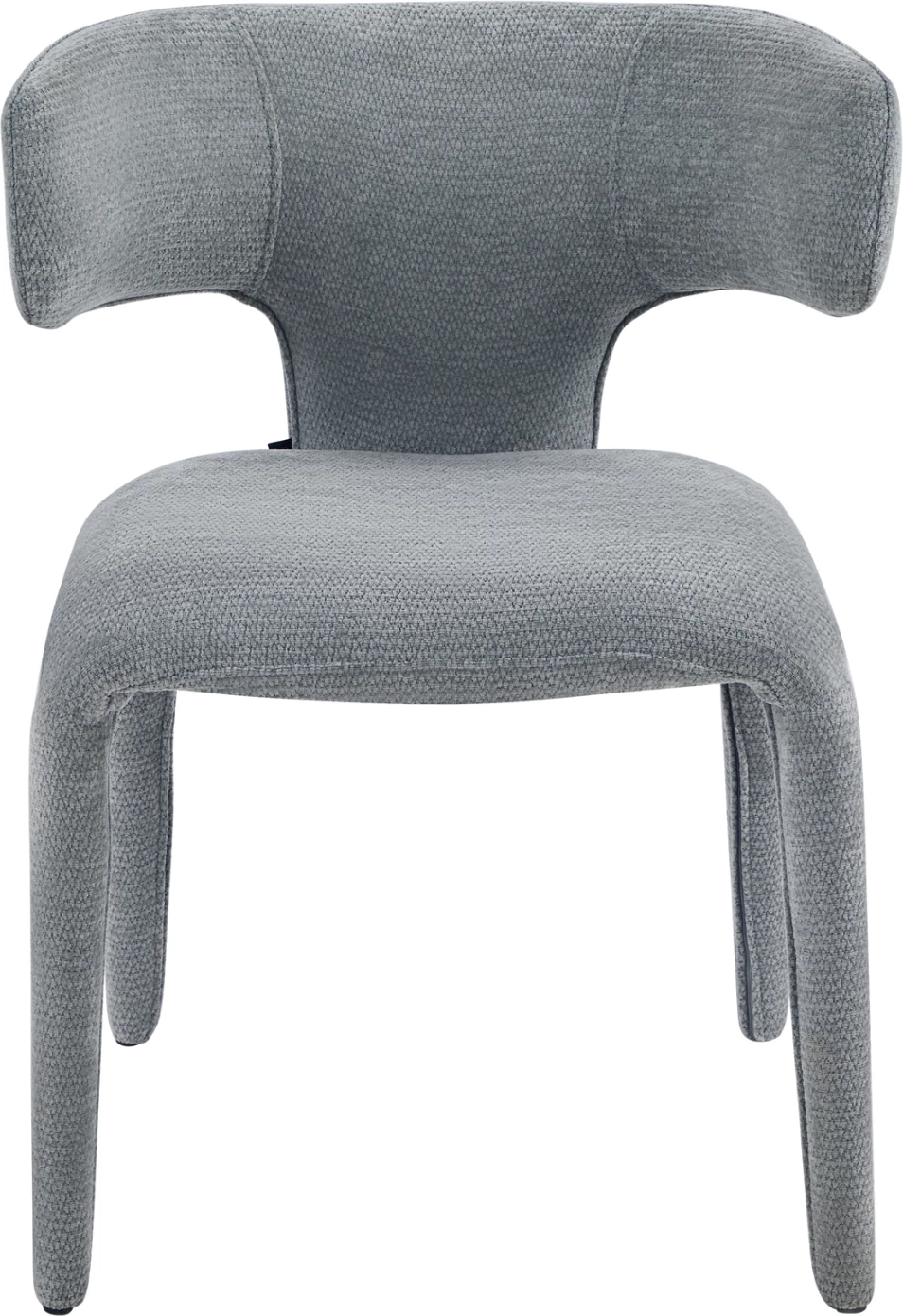 Karrige ngrënieje BIEN, krahëza, material tekstili gri e çelët, 49.5x55.5x76cm, set prej 2 copësh