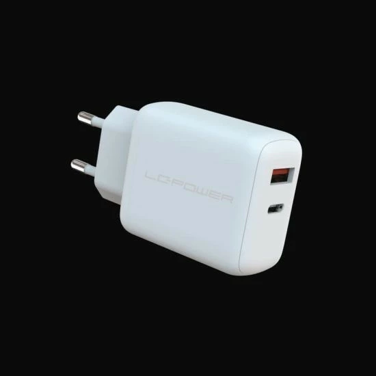 Karikues universal LC-Power LC-GAN-45, 45W, GaN, USB Type-C/Type-A, i bardhë