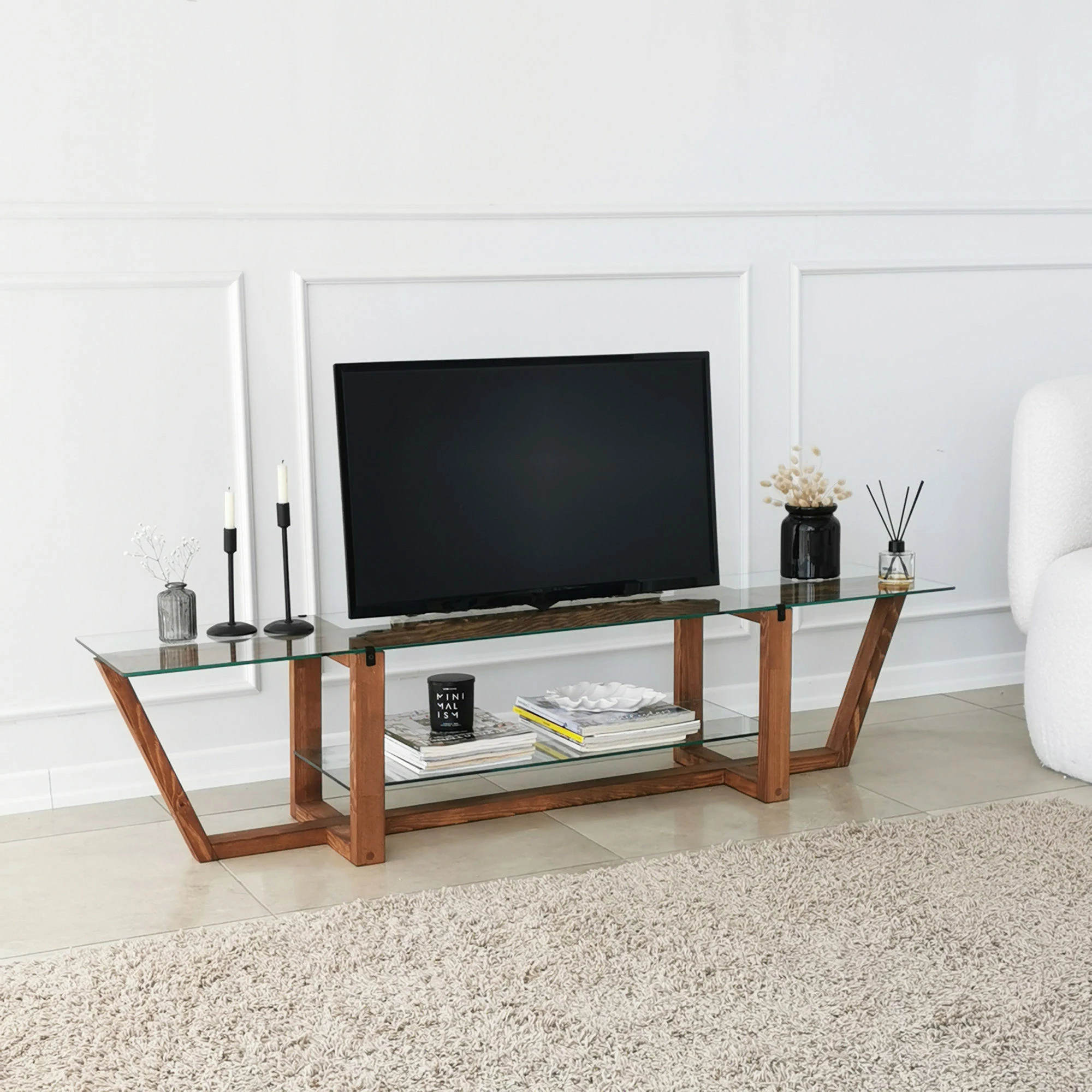 Komodë TV Hanah Home, Amalfi, ngjyrë arre