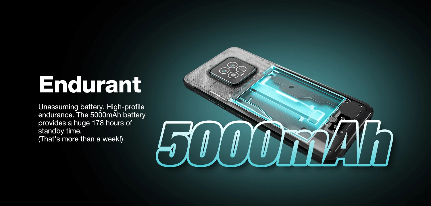 Celular AGM X6 Phantom 5G 8GB/128GB Dual SIM Android 14 6.78\" FHD+ kamerë 50MP Dual AI, i zi