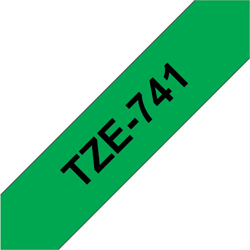 Kasetë shirit etiketimi Brother TZE-741, TZ, 18 mm x 8 m, e gjelbër me shkrim të zi