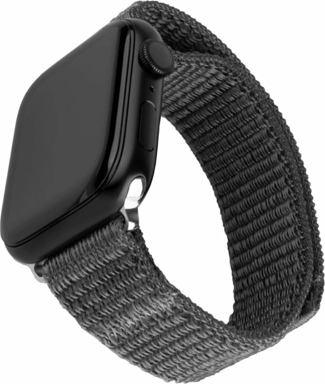 Rrip sportiv Fixed Sporty Strap për Apple Watch 42/44/45mm, 160-210 mm, najlon, gri e errët