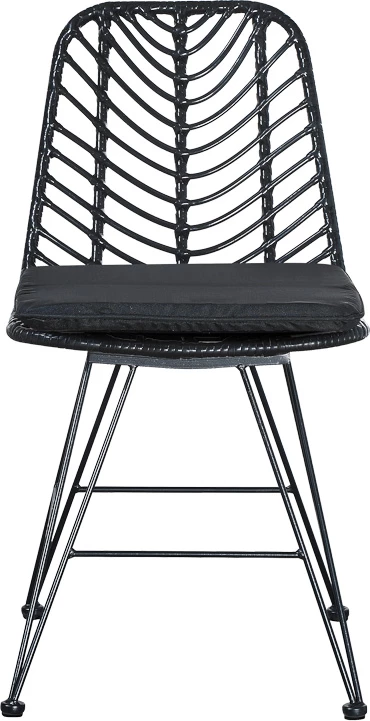 Set tavoline me dy karrige Kliton-Naoki, alumin dhe metal, anthracite e zezë, 80x80x74cm