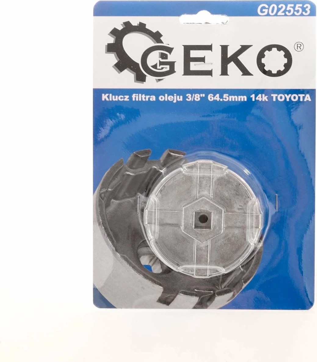 Çelës filtri vaji Geko 64.5mm 14-këndësh, 3/8" / 24mm, për Toyota, paketim 5/20