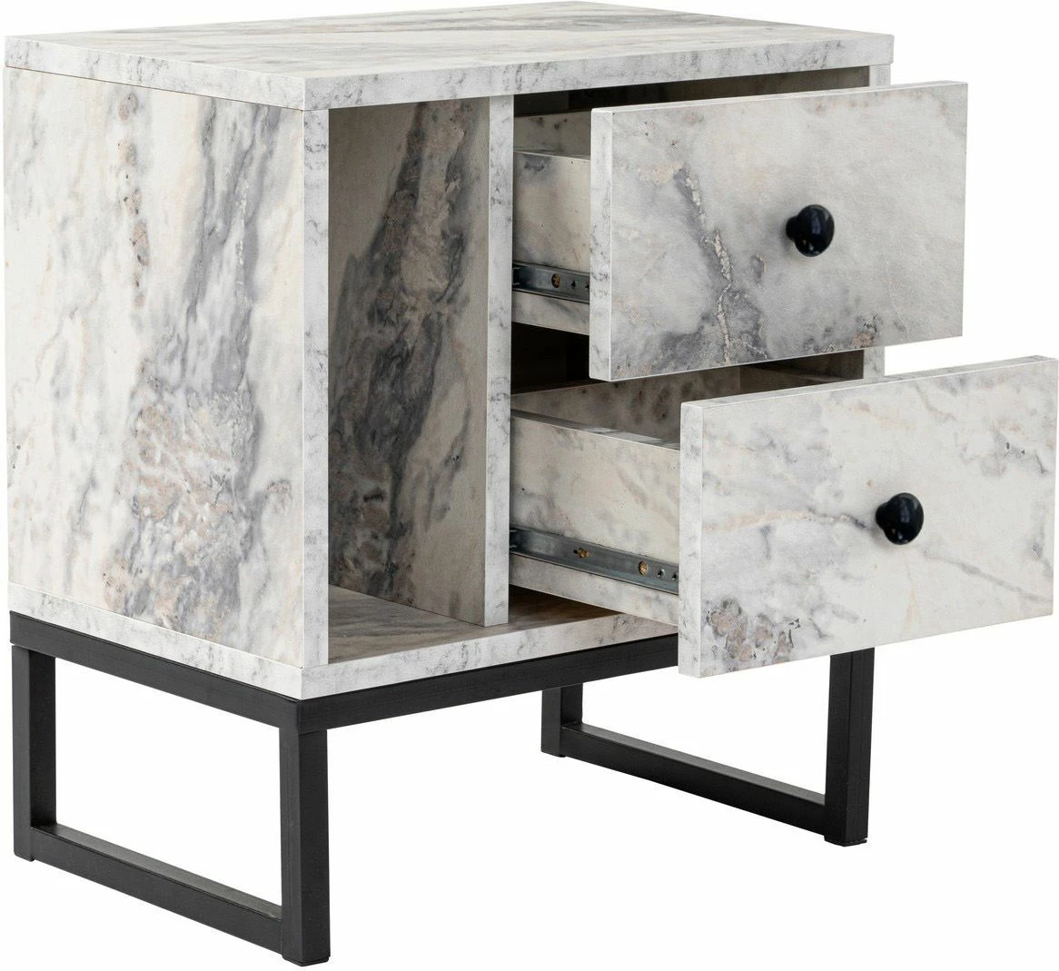 Komodinë Nordure, Freesia Marble, e zezë
