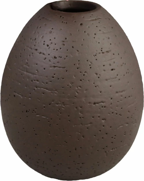 Vazo dekorative OVALADO.1, ngjyrë kafe e errët, polirezine, 11x11x13.5cm