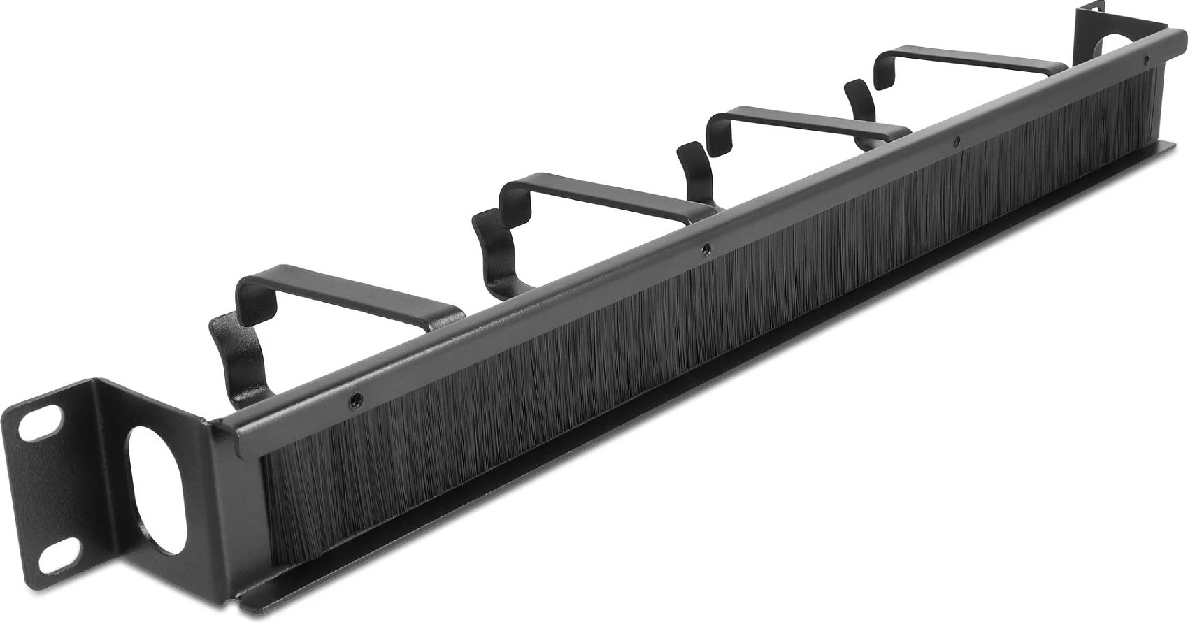 Panel menaxhimi kabllosh DeLOCK 19" 1U, brush me 4 grepa, i zi