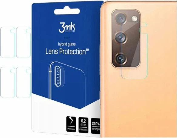 Mbrojtës lente kamere 3MK Hybrid Glass për Samsung Galaxy S21 G991, transparent, set 4 copë