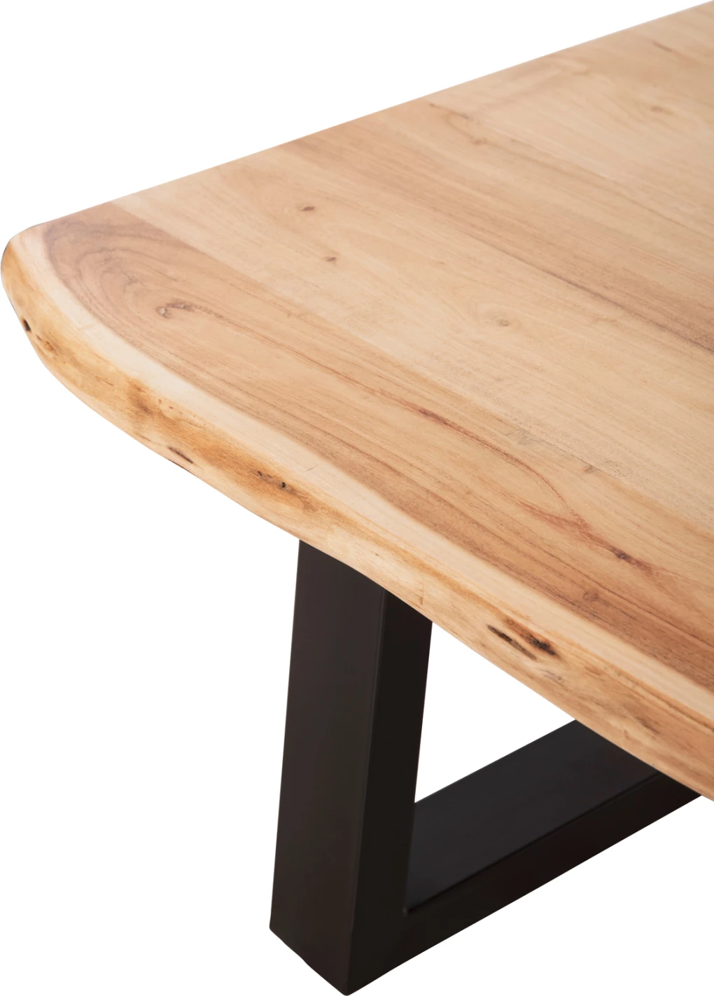 Tavolinë kafeje MONTANA FH8166.21, trashësi sipërfaqe 4cm, dru akacie, ngjyrë natyrale e lehtë, 115x63x40Hcm