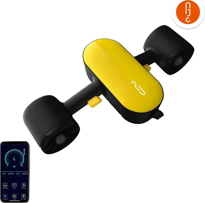 Skuter nënujor Geneinno S2, i zi dhe i verdhë