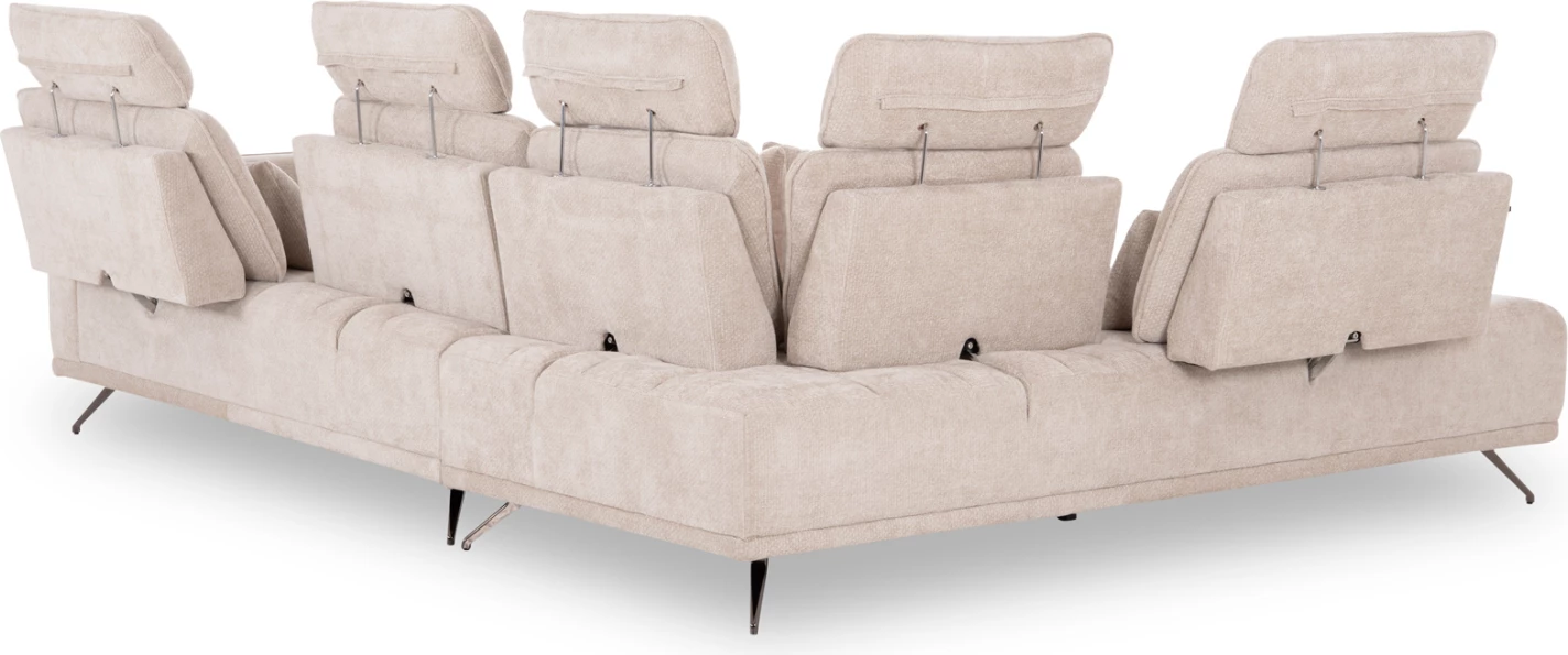 Këndare 5-vendëshe majtas, material ecru, MYRON CD3318.02L, 290x110-225x110H