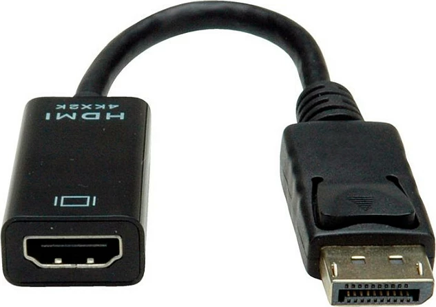 Kabllo adapter VALUE DisplayPort në HDMI 4K, 0.15 m, e zezë