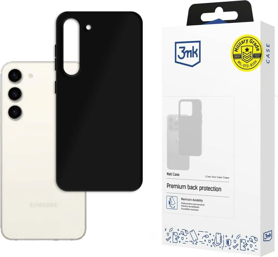 Mbështjellës 3mk Protection Matt Case për Samsung Galaxy S23+, i zi, 1 copë
