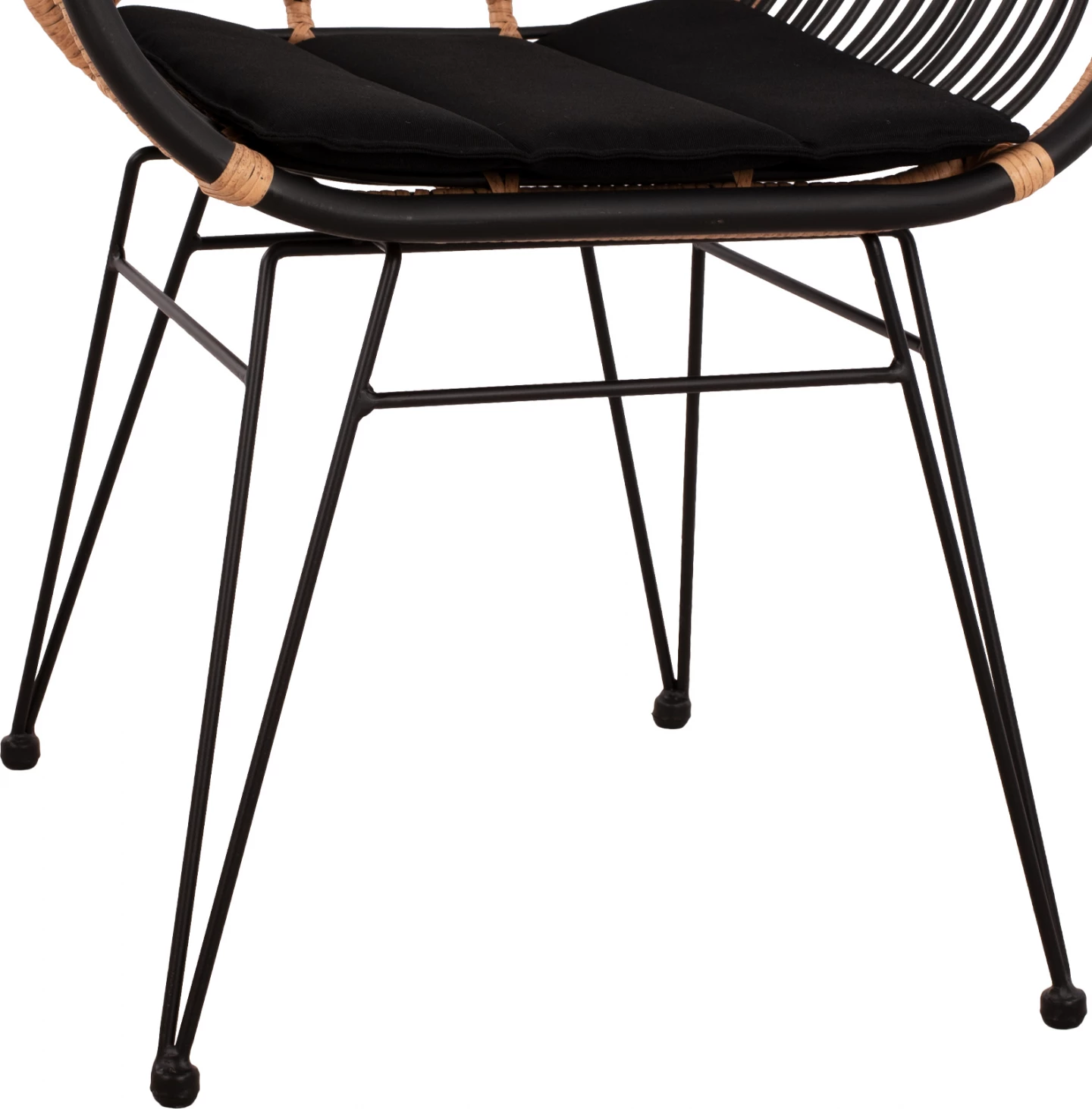 Karrige metalike Allegra me jastëkë FH5663 me thurje, ngjyrë bezhë dhe e zezë, 58x60x82cm