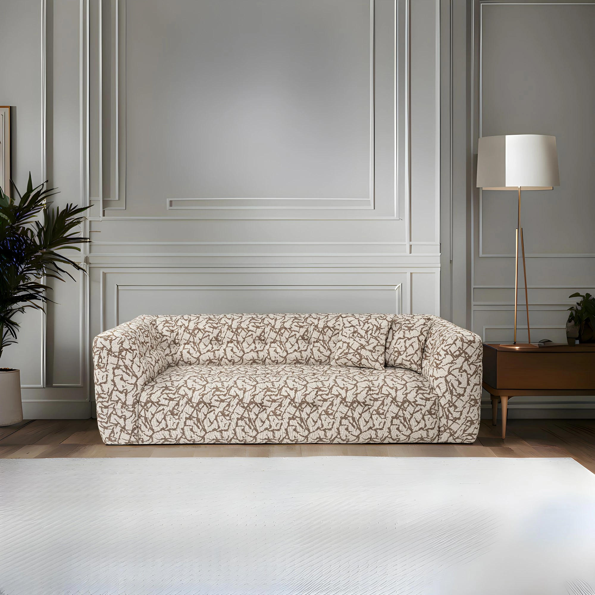 Divan treshe Atelier del Sofa, Cady, ngjyrë tan