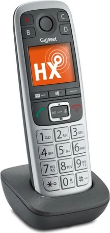 Telefon Gigaset E560HX, Analog/DECT, Mbajtës pa tela, Gri, Argjend