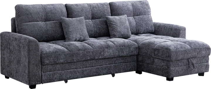 Këndare Comfie me hapësirë magazinimi, ngjyrë gri e errët, 267x159x97cm