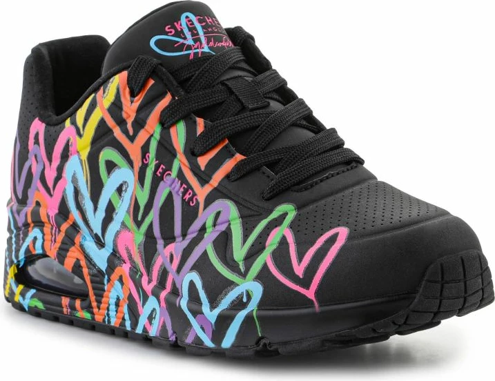 Atlete për femra Skechers, të zeza dhe me ngjyra [Madhësia: 35.5]