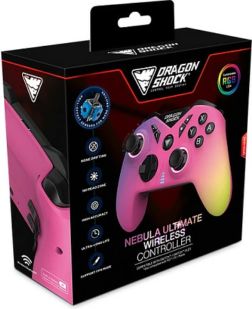 Kontroller DragonShock Nebula Pro wireless për Nintendo Switch, Bluetooth, USB-C, LED, 550mAh, multicolor