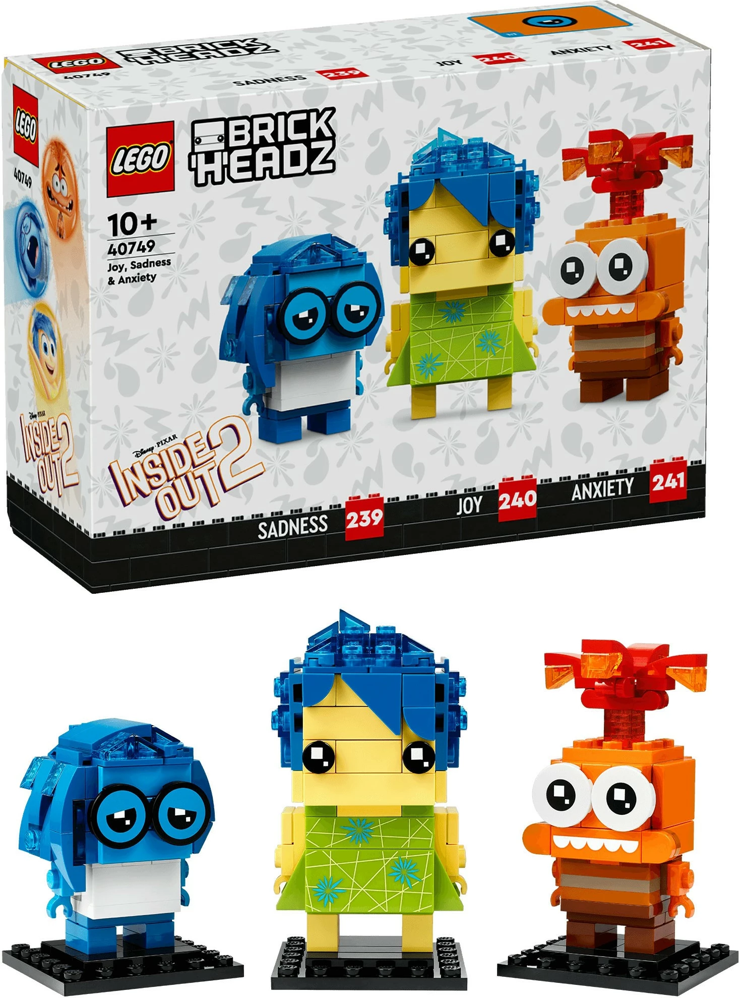 Set ndërtimi LEGO 40749, Joy, Sadness & Anxiety, shumëngjyrësh