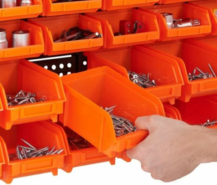 Organizator muri për punëtori VonHaus 3500286, 30 copë, plastikë rezistente, portokalli