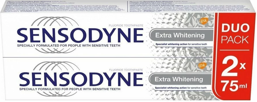 Pasta për dhëmbë Sensodyne Extra Whitening 2x75ml