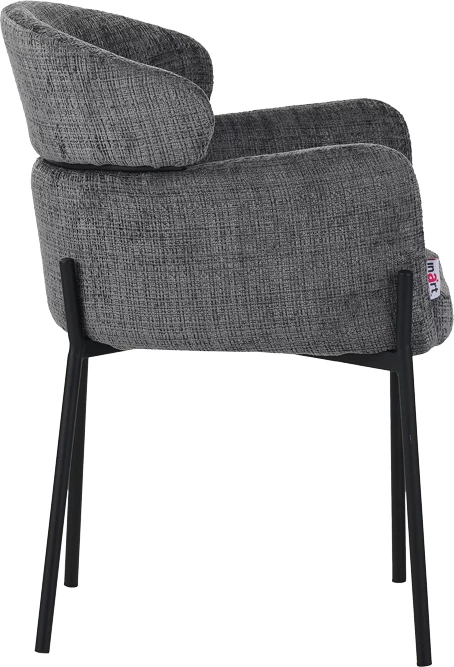 Karrige Tolerse Inart, ngjyrë gri e lehtë, këmbë metalike të zeza, 58x57x80cm