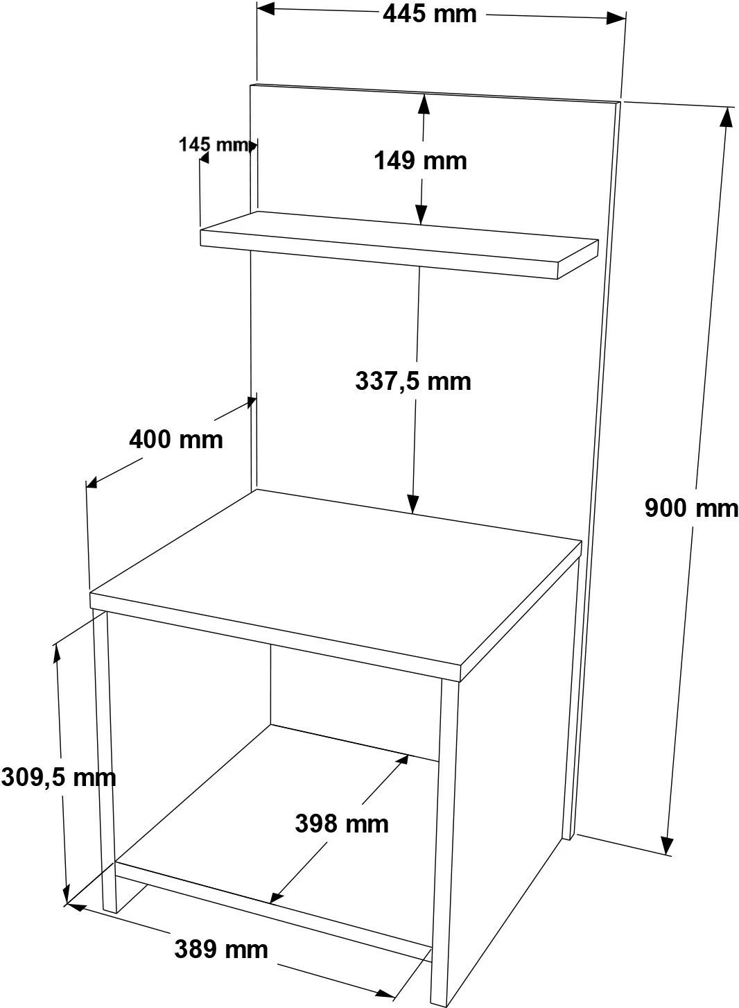 Komodinë Skye Decor, e bardhë, Ps1-W