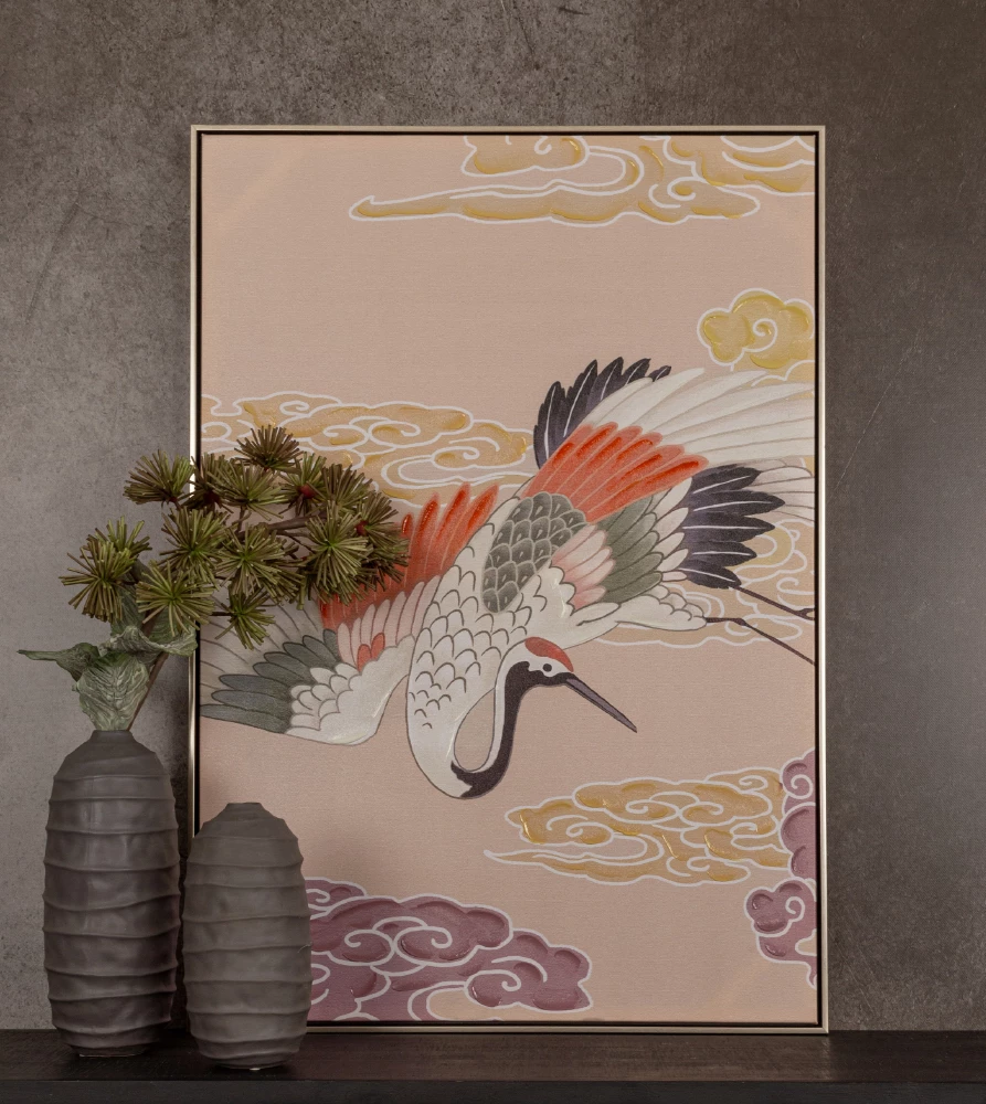 Pikturë dekorative me lejleka, shumëngjyrëshe, kanavacë, 70x100x5cm