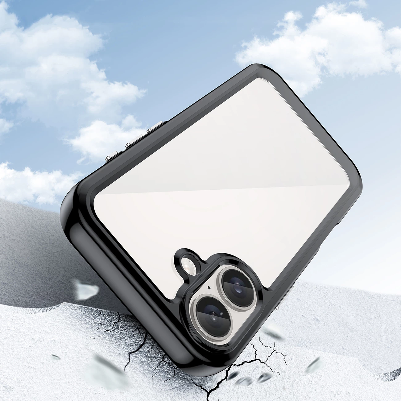 Mbështjellës Hurtel Outer Space Case për iPhone 16, i zi