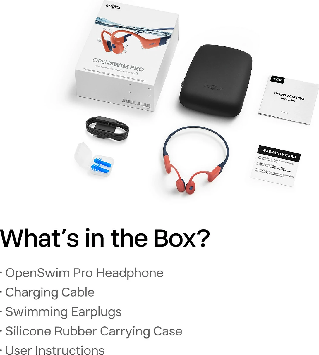 Kufje sportive Shokz OpenSwim Pro, bone conduction, 32GB, Bluetooth 5.4, IP68, gri