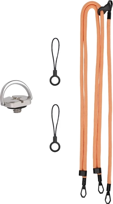 Rrip qafe multifunksional për kamera, Sunnylife, GS022 OP3-GS022-C, i rregullueshëm me filetë 1/4" dhe lanyard i shkëputshëm, për Osmo Pocket 3, portokalli