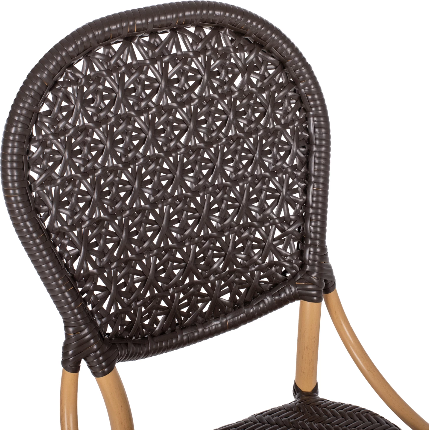 Karrige alumini me pamje bambuje dhe ratan PE në ngjyrë kafe FH5925.01 47x58x95Hcm