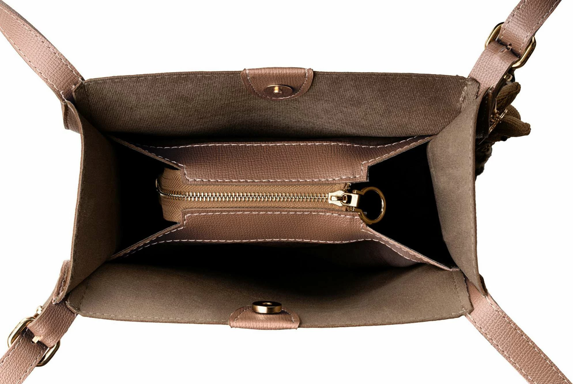 Çantë tote Lucky Bees, ngjyrë mink e errët, 28x10x31cm