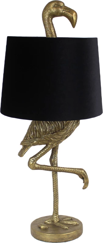 Llambë tavoline OENE, polirezine, ngjyrë ari e zezë, 35x35x81cm