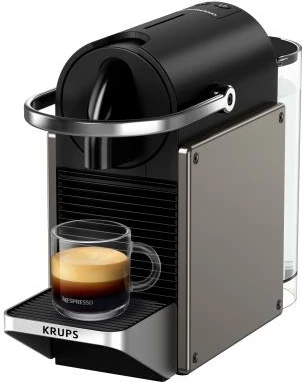 Aparat kafeje me kapsula, Krups Nespresso Pixie XN306T, 19 bar, depozitë uji 0.7 L, Titan/Black