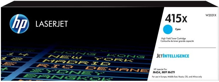 Toner, HP, 415X W2031X, rendiment i lartë 5,500–8,800 faqe, për Color LaserJet Pro M454/MFP M479, cyan