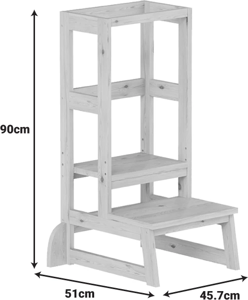 Kullë mësimi për fëmijë Chiquel, stil Montessori, dru pishe, ngjyrë natyrale, 45.7x51x90cm