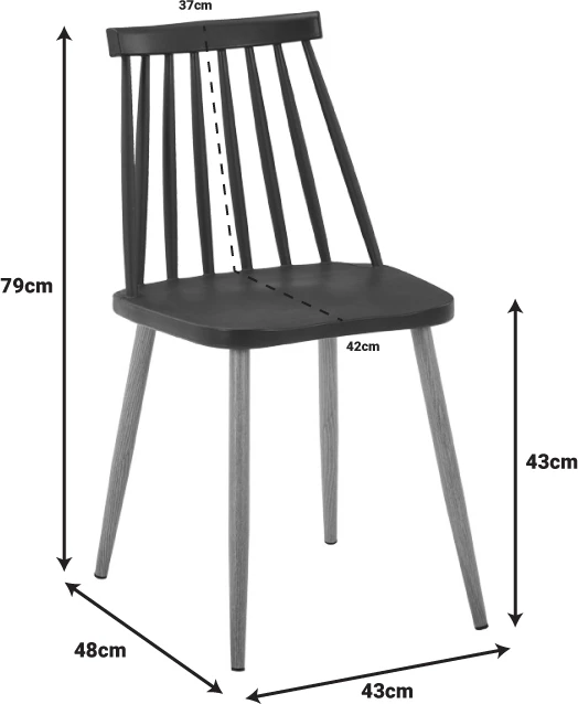 Set tavoline me dy karrige Julita-Aurora I, ngjyrë e zezë-natyrale, D60x73cm