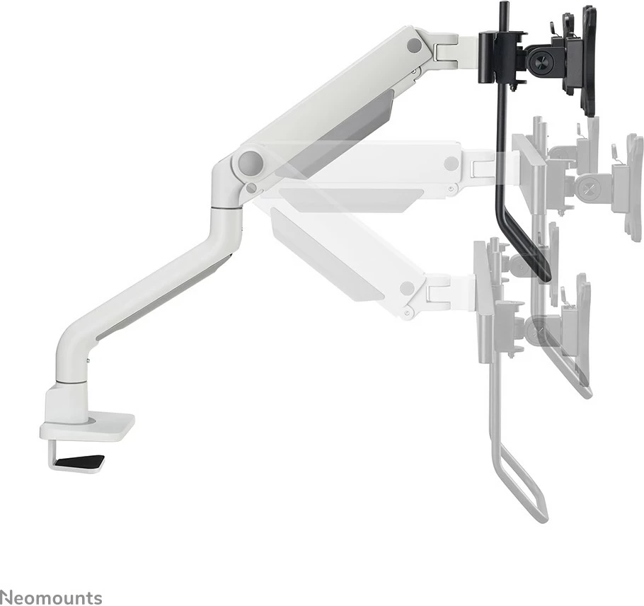 Krah monitori Neomounts DS75S-950WH2, për 2 ekrane, gas spring, Topfix, bardhë