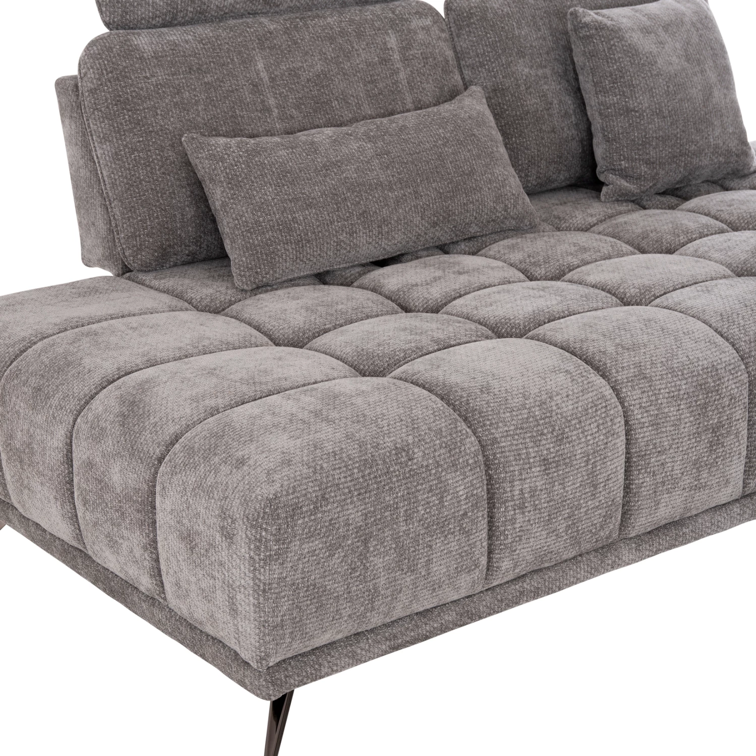 Këndare 5-vendëshe Myron, kënd i majtë, material stof gri, 290x110-225x110H