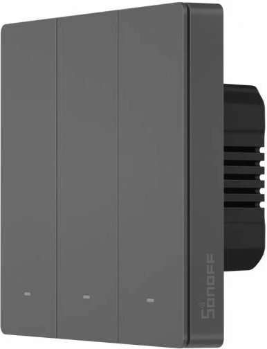 Switch muri smart Wi‑Fi SONOFF M5-3C-86, 3-kanal (triple), EU 86, gri e errët