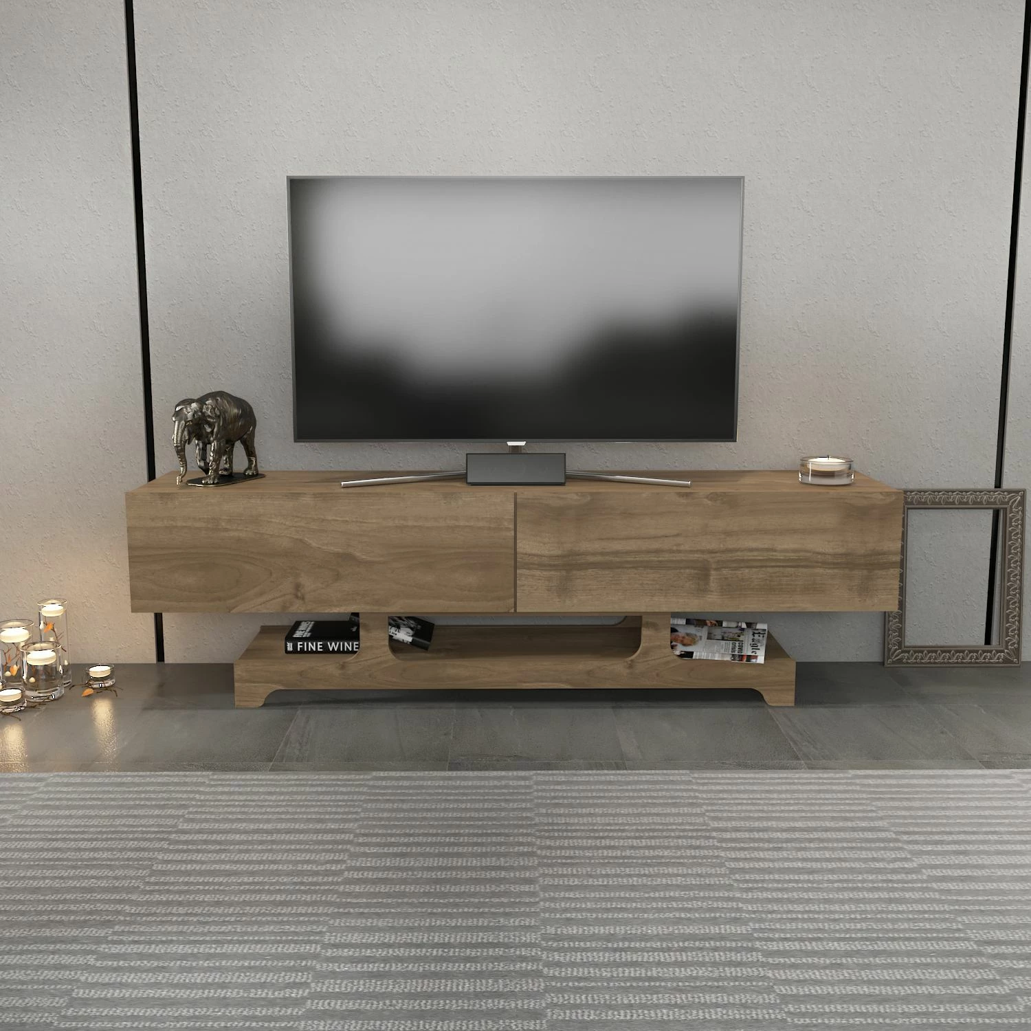 Komodë TV Skye Decor, ngjyrë arre, Tera