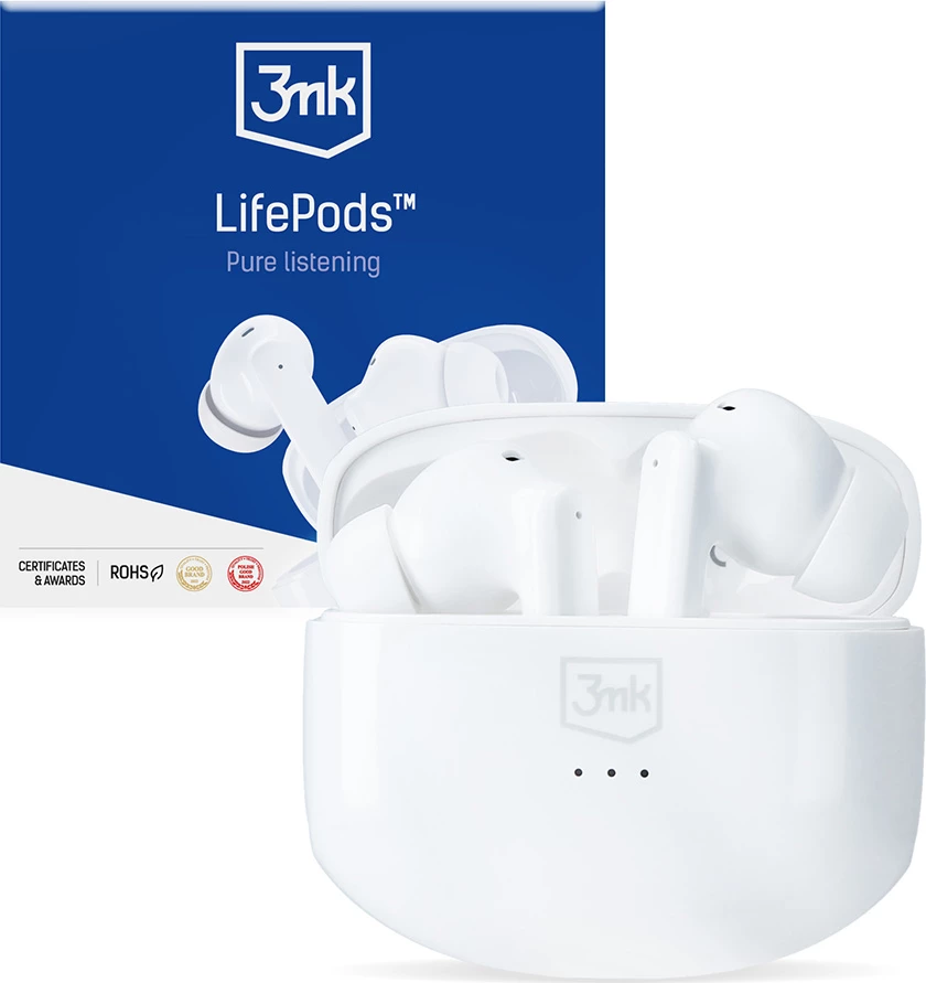 Kufje wireless 3mk LifePods me ANC, Bluetooth 5.3, të bardha